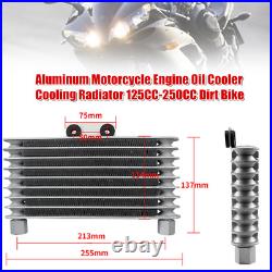 1PC Aluminum Motorcycle Engine Oil Cooler Cooling Radiator 125CC-250CC Dirt Bike