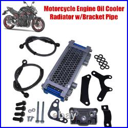 4 Row Motorcycle Aluminum Engine Oil Cooler Radiator withBracket Pipe 125CC-140CC