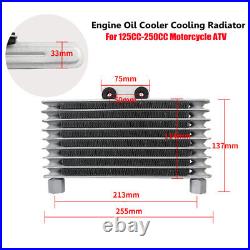 Aluminum Alloy Engine Oil Cooler Cooling Radiator For 125CC-250CC Motorcycle ATV