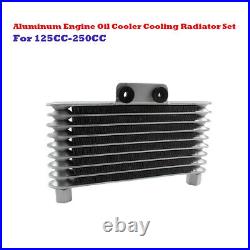 Aluminum Engine Oil Cooler Cooling Radiator Set For 125CC-250CC Motorcycle ATV