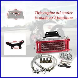 Engine 50 70 90 110CC Dirt Pit Motorcycle Aluminum Oil Cooler Radiator 2 hoses