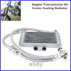 Motorcycle ATV Bike Engine Aluminum Oil Cooler Cooling Radiator Kit Universal