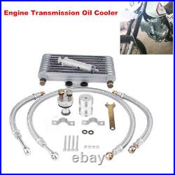 Motorcycle ATV Bike Engine Aluminum Oil Cooler Cooling Radiator with Fittings