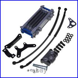 Universal Aluminum Oil Cooler Radiator WithBracket Pipe For 125CC 140CC Motorcycle